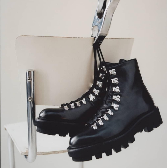 New All Saints Wanda Leather Boots Size 